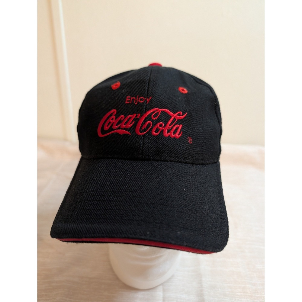 Coca-Cola Cullman Alabama Embroidered Hat Black‎ Red ITC Baseball Cap Mens OSFM